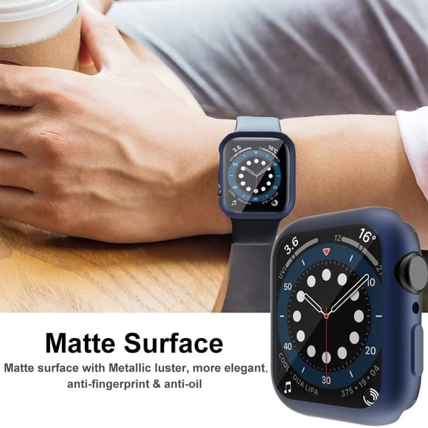 Apple Watch Serie 3 / 2 / 1 38 mm etui Galvanisering av fleksibelt urdeksel med skjermbeskytter - Blå