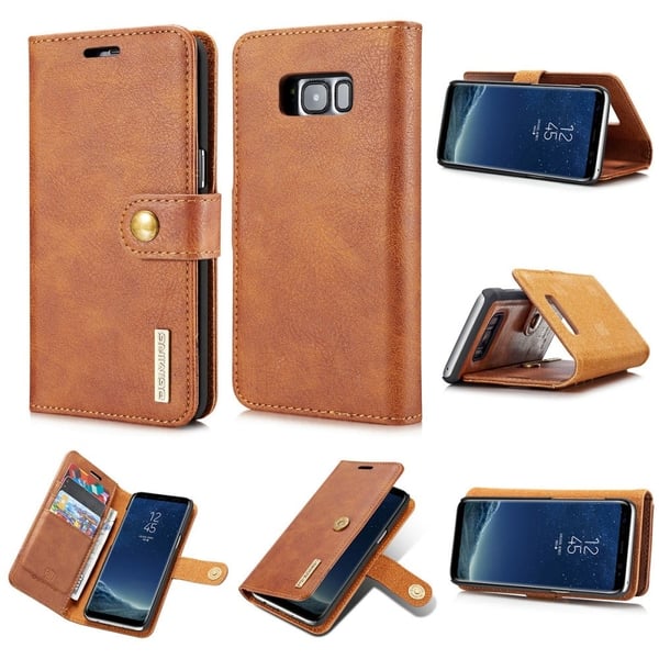 DG.MING Samsung Galaxy S8+ 2-in-1 lompakkokotelo - Ruskea DG.MING Samsung Galaxy S8+ 2-in-1 lompakkokotelo - Ruskea