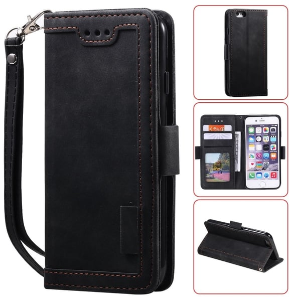 Surburbian iPhone SE 2020 / iPhone SE (2022) / iPhone 7 læder flip etui - Sort