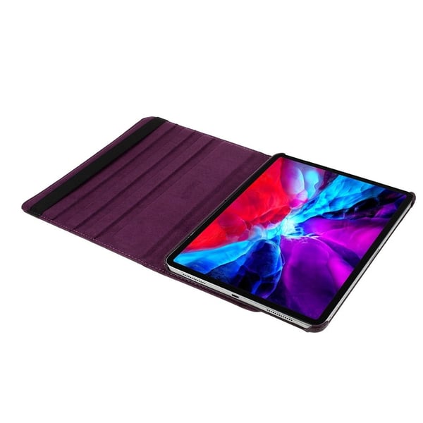 360 Rotating stand Litchi Skin Leather Tablet Case protector iPad Air 13 (2024) / Pro 12.9-inch (2022) / (2021) / (2020) / (2018) - Purple