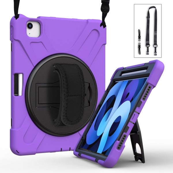 iPad Air 11 (2024) / Air (2020) / Air (2022) / Pro 11-inch (2022) / (2021) / (2020) / (2018) bump resistant and Silicone Kickstand Case with Strap - P iPad Air 11 (2024) / Air (2020) / Air (2022) / Pro 11-inch (2022) / (2021) / (2020) / (2018) bump resistant and Silicone Kickstand Case with Strap - P