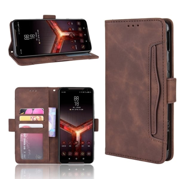 Lommebok-etui i moderne skinn-design ASUS ROG Phone II - Kaffe