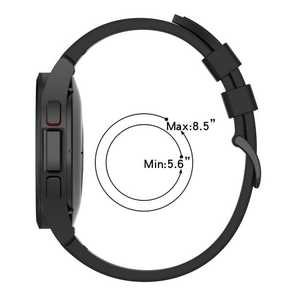 Samsung Galaxy Watch4 / Watch 5 / Watch 5 Pro / Watch6 Erstatningsbånd Svart spenne silikonrem - Rød