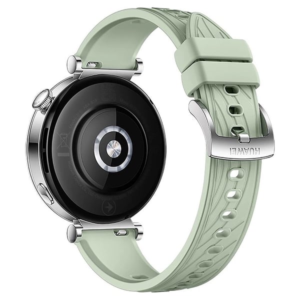 Huawei Watch GT 4 41mm / Xiaomi Mi Watch Silikone bånd 18mm Tekstureret urrem - Lysegrøn + Sølvspænde Huawei Watch GT 4 41mm / Xiaomi Mi Watch Silikone bånd 18mm Tekstureret urrem - Lysegrøn + Sølvspænde