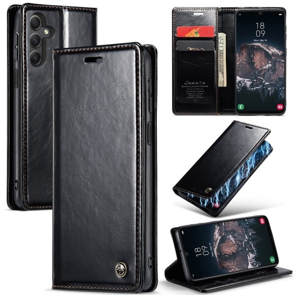 CaseMe Samsung Galaxy A24 4G vintage-kotelo - Musta