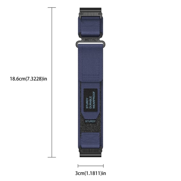 Garmin Tactix 7 Pro / Fenix 7X / 6X Pro / 5X Plus Urarmbånd 26 mm nylonarmbånd - Blå