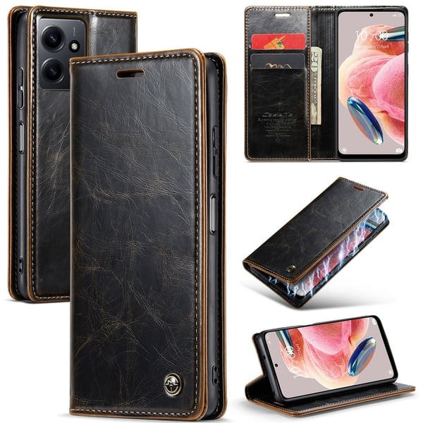 CaseMe vintage Xiaomi Redmi Note 12 fodral - Kaffe