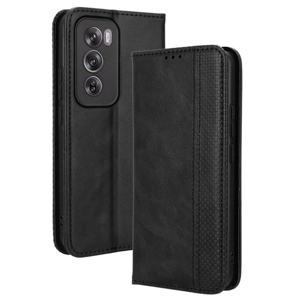 Bofink Vintage Oppo Reno12 Pro nahkakotelo - Musta