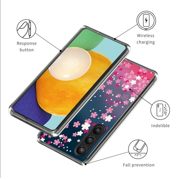 Deco Samsung Galaxy A25 cover - Lyserøde Blomster