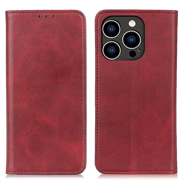 iPhone 16 Pro nahkainen lompakokkotelo - Punainen