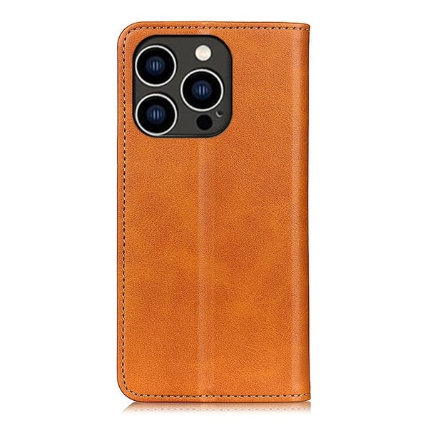 Skinn-etui i lommebok-stil for iPhone 16 Pro - Brun