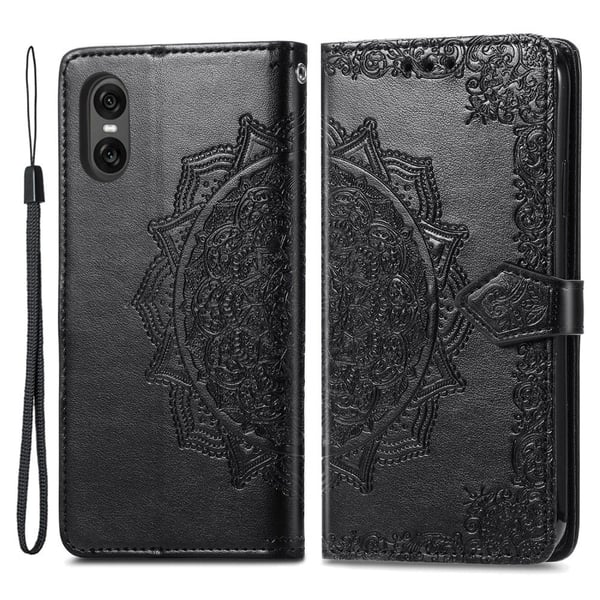 Mandala Sony Xperia 10 VI etui i lær - Svart