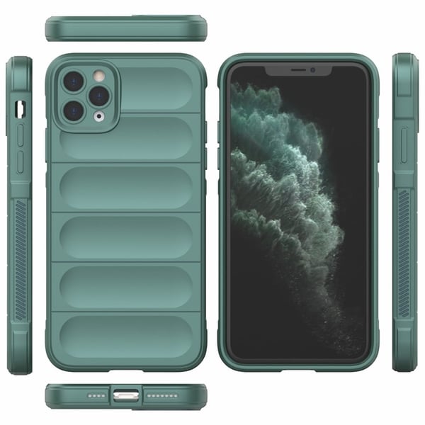 Pehmeä kahva muotoiltu kuori iPhone 11 Pro Max - Vihreä