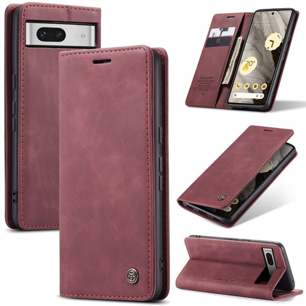 CaseMe Google Pixel 7a vintage etui - Rød