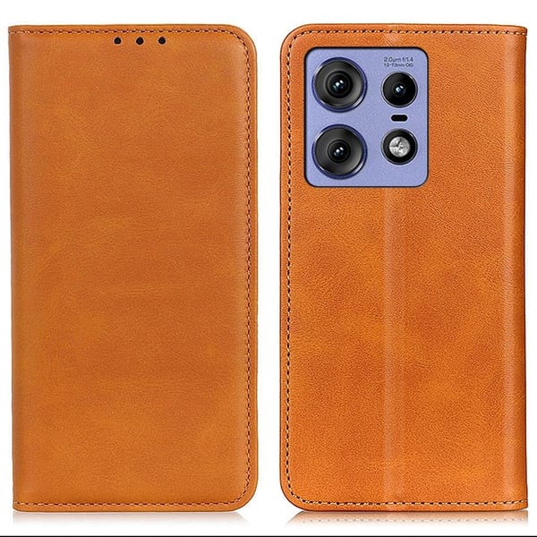 Skinn-etui i lommebok-stil for Motorola Edge 50 Pro - Brun