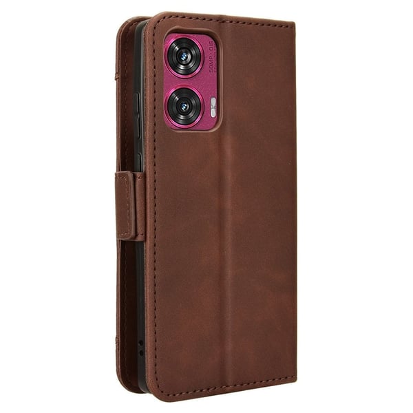 Lommebok-etui i moderne skinn-design Motorola Edge 50 Fusion - Brun