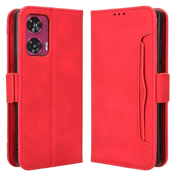 Lommebok-etui i moderne skinn-design Motorola Edge 50 Fusion - Rød