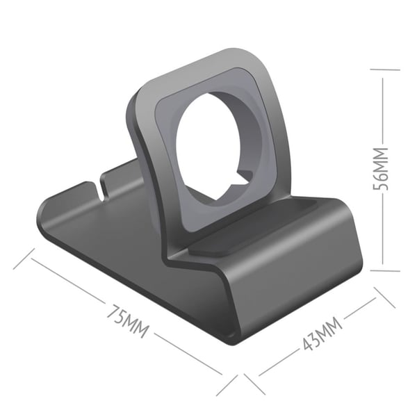 Apple Watch (45 mm) T025 ladestasjon i aluminium - Mørkegrå