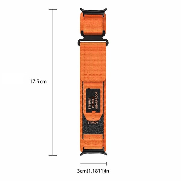 Samsung Galaxy Watch Ultra 47 mm håndleddsrem Magic Tape Nylon-klokkearmbånd - Svart