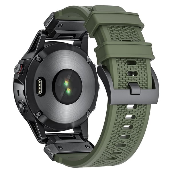 Garmin Fenix 3 / 5 / 5X / 6X / 7X Soft Rubber Replacement Strap 26mm Universal Smart Watch Wrist Band - Army Green