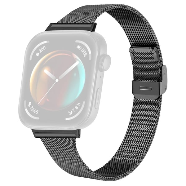 Huawei Watch Fit 3 316L rostfritt stål Milanese Band Andningsbart Mesh Klockarmband - Svart Huawei Watch Fit 3 316L rostfritt stål Milanese Band Andningsbart Mesh Klockarmband - Svart