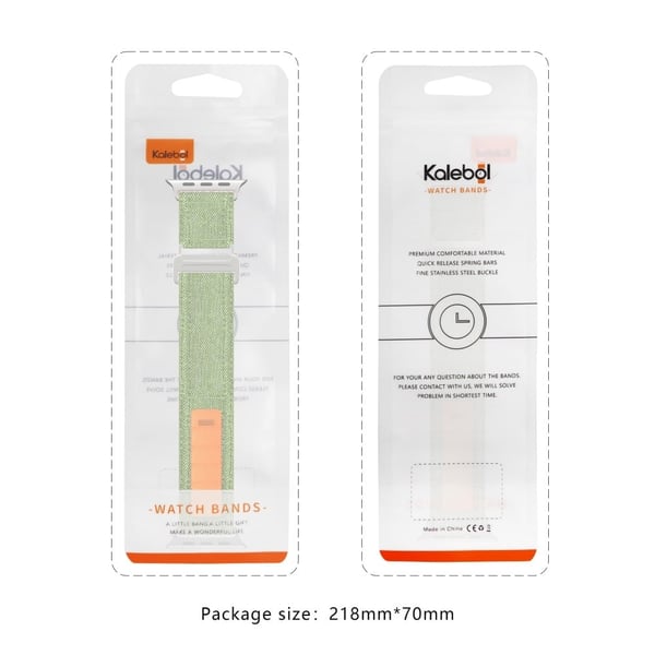 KALEBOL Apple Watch Series 41mm - 40mm - 38mm Nylon Watch Band Justerbar klokkearmbånd - Militærgrønn