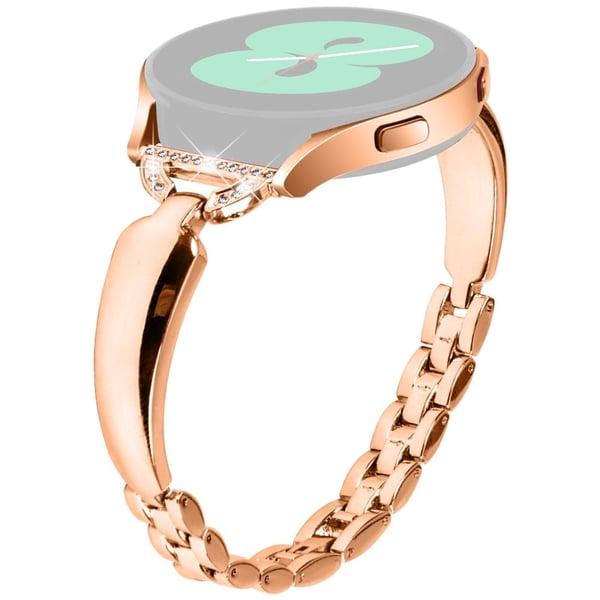 Armbånd Samsung Galaxy Watch FE 40 mm D-formet armbånd i legering med rhinestone dekor - Rose Gull