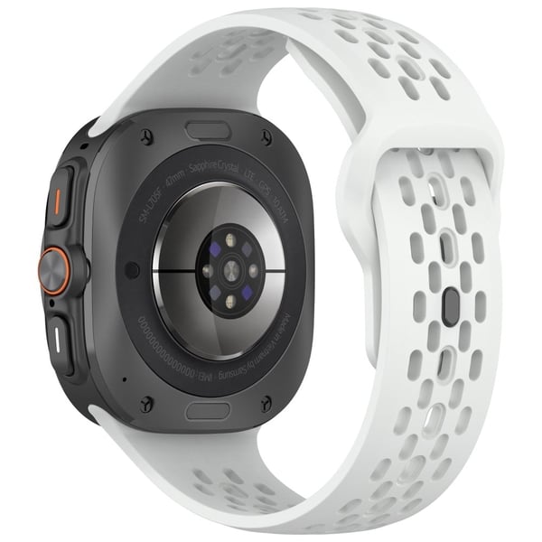 Samsung Galaxy Watch Ultra 47 mm klokkerem med flere hull i fluorisert gummi - Hvit