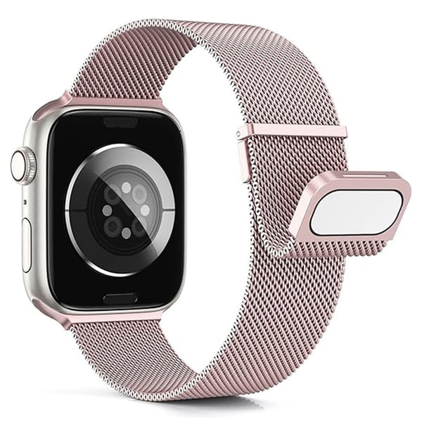 KALEBOL Apple Watch Series 49mm - 45mm - 44mm - 42mm Milanese magnetisk klokkerem - Rosa Rose