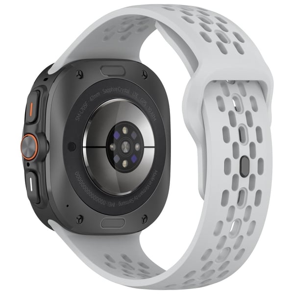 Samsung Galaxy Watch Ultra 47 mm klokkerem med flere hull i fluorisert gummi - Lysegrå