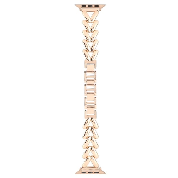 KALEBOL Apple Watch Series 49mm - 45mm - 44mm - 42mm sinklegeringsbånd V-formet - Rose Gull KALEBOL Apple Watch Series 49mm - 45mm - 44mm - 42mm sinklegeringsbånd V-formet - Rose Gull