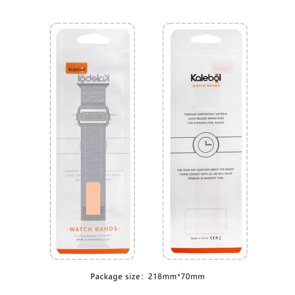 KALEBOL Apple Watch Series 49mm - 45mm - 44mm - 42mm Pustende Magic Tape Nylonrem - Denimblå