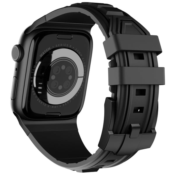 KALEBOL Apple Watch Series 49mm - 45mm - 44mm - 42mm Silikonarmbånd - Svart + Svart