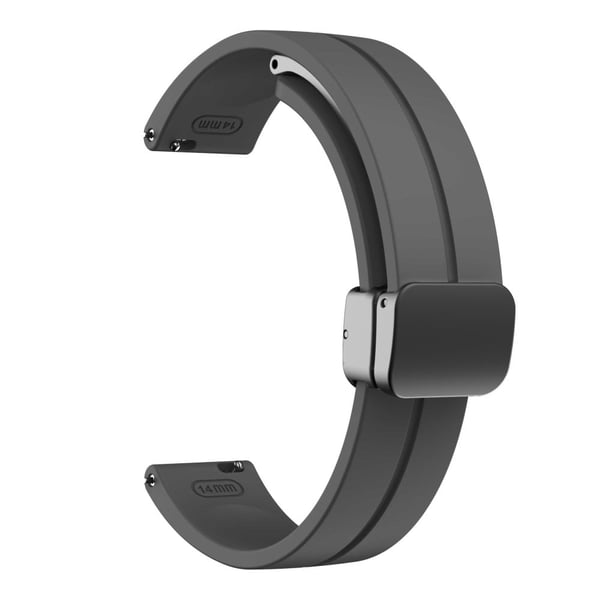 KALEBOL Garmin Lily 2 Klokkerem med magnetisk spenne Silikonarmbånd - Space Grey + Svart Spenne