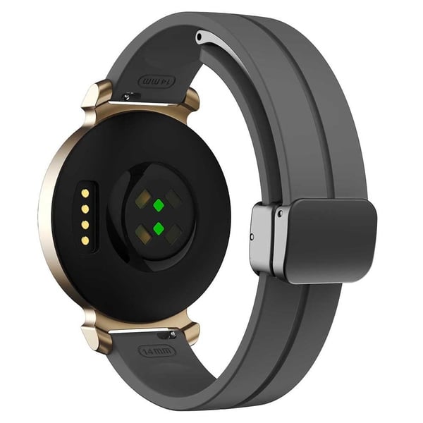 KALEBOL Garmin Lily 2 Klokkerem med magnetisk spenne Silikonarmbånd - Space Grey + Svart Spenne