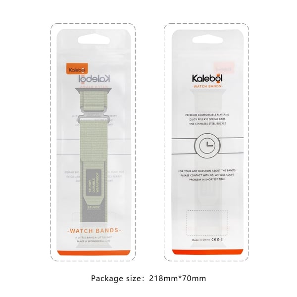 KALEBOL Apple Watch Series 49mm - 45mm - 44mm - 42mm Nylon Strap - Militærgrønn