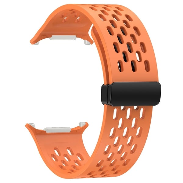 KALEBOL Samsung Galaxy Watch Ultra 47 mm silikonbånd magnetisk erstatningsrem - Oransje
