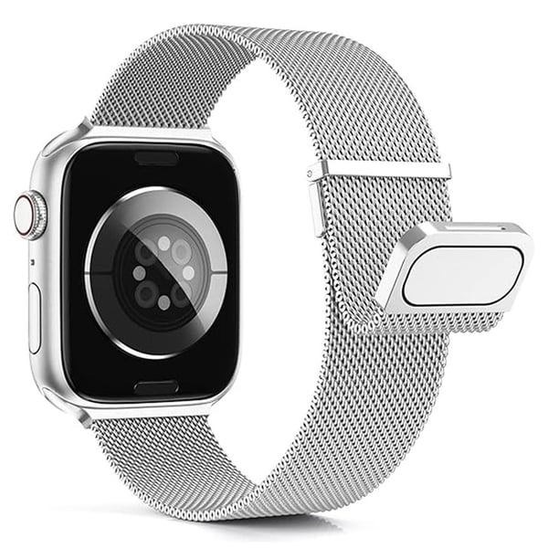 KALEBOL Apple Watch Series 41mm - 40mm - 38mm Milanese Mesh Strap Magnetic Watch Band - Silver