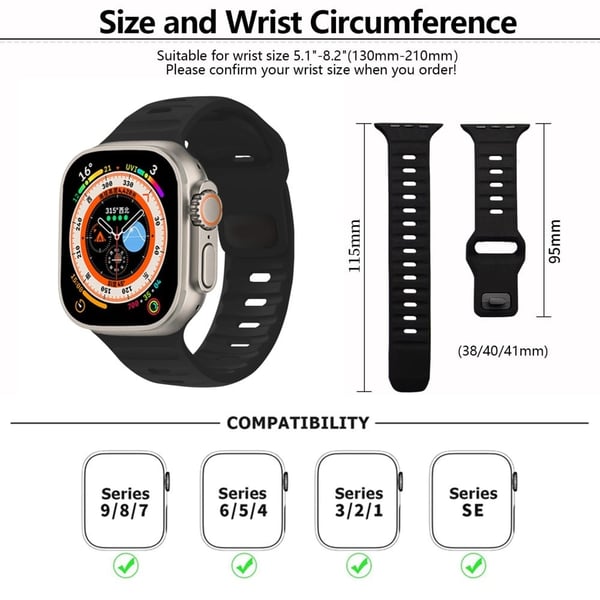 KALEBOL Apple Watch Series 41mm - 40mm - 38mm Watch Band Sports Silicone Strap - Yellow