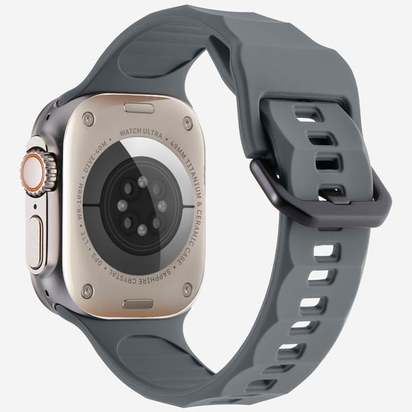 KALEBOL Apple Watch Series 49mm - 45mm - 44mm - 42mm Silikon Sport Watch Strap - Mørkegrå