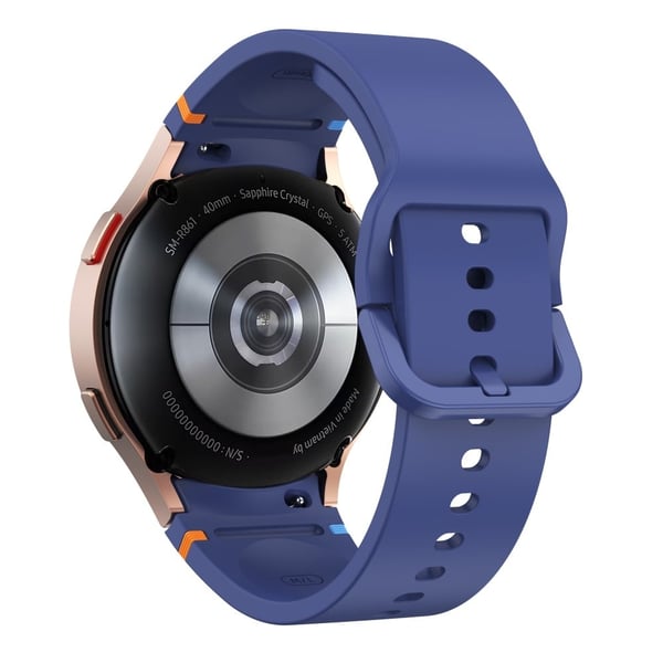 Samsung Galaxy Watch 20 mm dekorarmbånd med sømlinje utskiftingssilikonrem - Midnattsblå