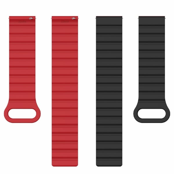 Garmin Forerunner 255S Magnetisk silikonarmbånd Universal 18 mm justerbar klokkerem - Mørkeblå + Svart
