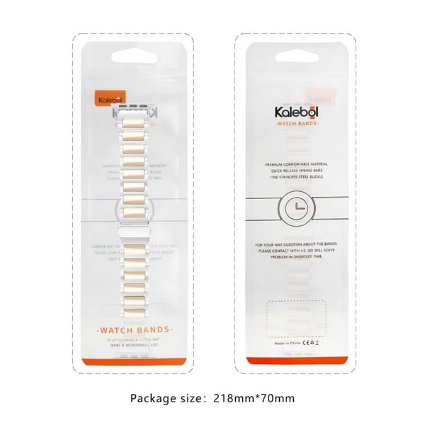 KALEBOL Apple Watch Series 41mm - 40mm - 38mm Sinklegeringsarmbånd - Svart + Rose Gull