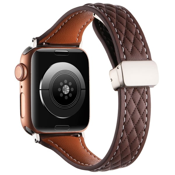 KALEBOL Apple Watch Series 41mm - 40mm - 38mm klokkerem i ekte lær - Kaffe