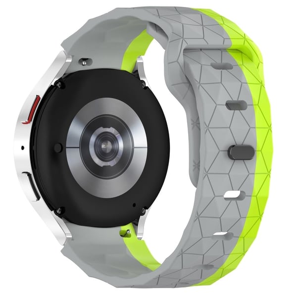 Samsung Galaxy Watch 20mm Watch Band Football Pattern Replacement Silicone Strap - Grey+Green