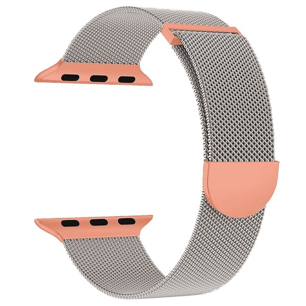 KALEBOL Apple Watch Series 41mm - 40mm - 38mm Milanese Metal Watchband - Starlight / Orange KALEBOL Apple Watch Series 41mm - 40mm - 38mm Milanese Metal Watchband - Starlight / Orange