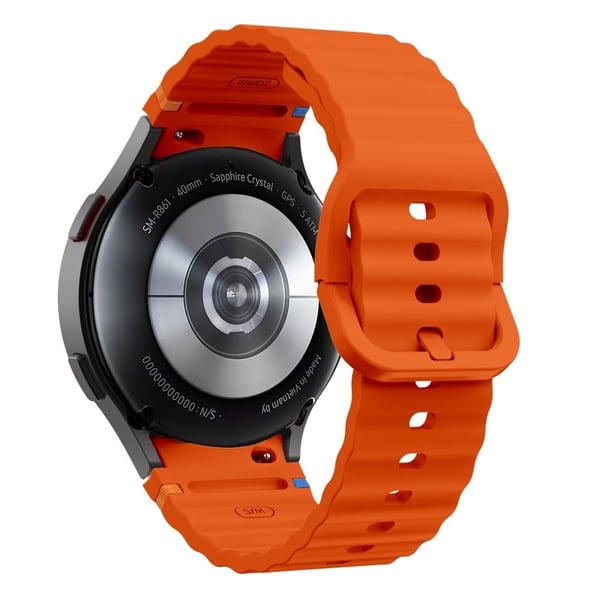 Samsung Galaxy Watch 20mm klockarmband med vågformad design Stitching Line Dekor Silikonarmband - Orange