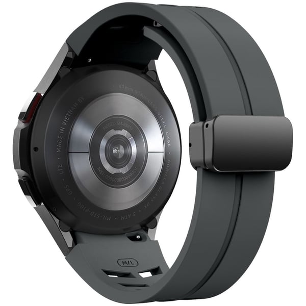 Samsung Galaxy Watch 20 mm klokkerem i stilig silikon med magnetisk sammenleggbar spenne - Grå