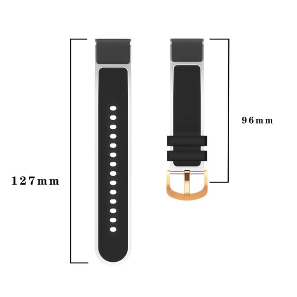 Garmin Fenix 7S Quickfit 20mm Transparent Design Watch Strap Adjustable Silicone Band - White
