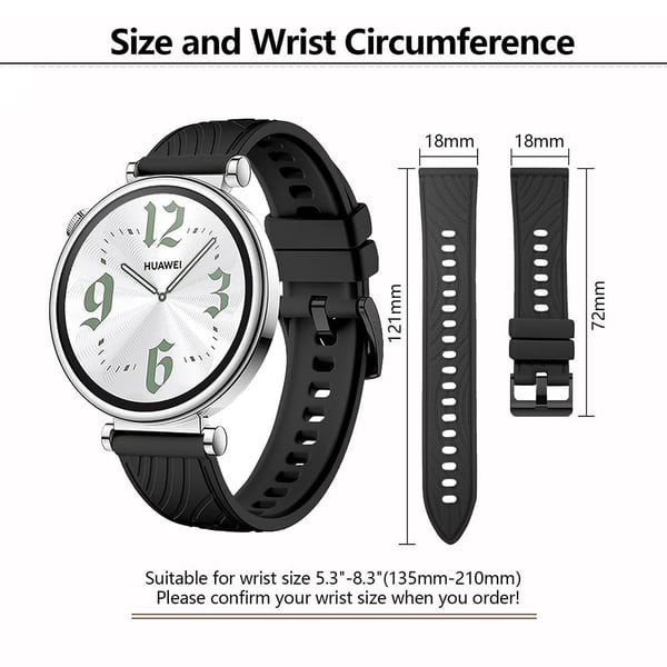 KALEBOL Huawei Watch GT 4 41mm / Garmin Venu 3S / Asus Zenwatch 3 WI503Q Silikoninen kellonauha 18mm - Punainen / Musta